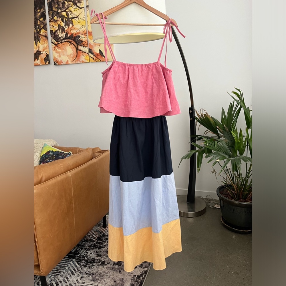 English Factory Colour Block Maxi Dress